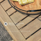 Signature Design by Ashley Gerianne Outdoor End Table, Eucalyptus Wood | Weather-resistant 5-step protective coating, Spacious 24-inch square slatted top, Sturdy 22-pound frame with tapered legs