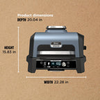 Ninja Woodfire ProConnect Premium XL BBQ Grill, 7-in-1, App Enabled, Blue | 180 sq in of cooking space with app-connected dual thermometers, and real wood-fired flavor