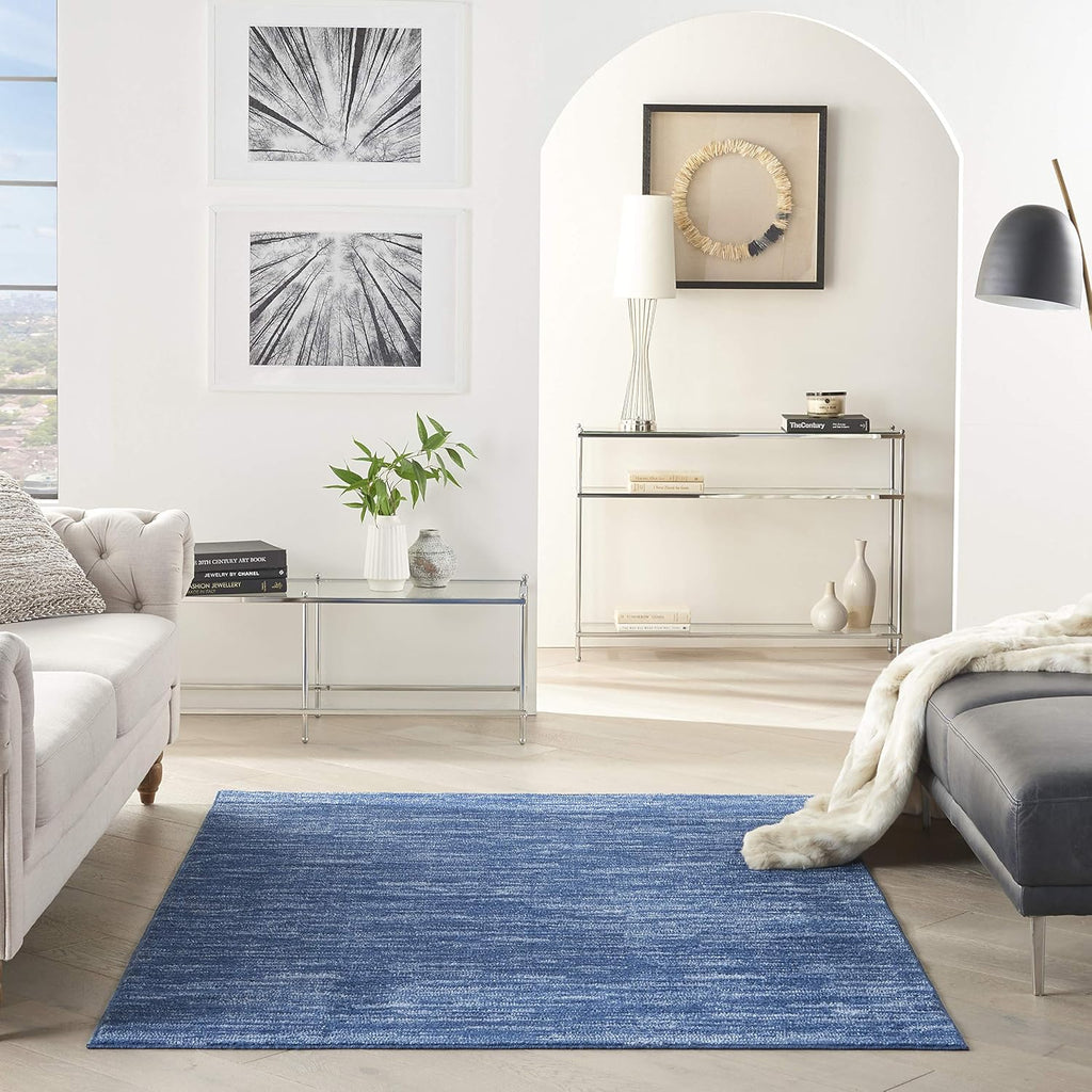 Nourison Home Nourison Essentials Navy Blue 5' x 7' Area Rug - Easy Clean, Non Shedding, Bed Room, Living Room, Dining Room, Kitchen (5' x 7')