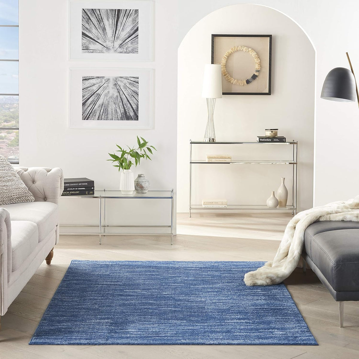 Nourison Home Essentials Indoor Outdoor Area Rug, Navy Blue, 4' x 6'