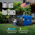 Westinghouse 12000 Peak Watt Tri-Fuel Portable Inverter Generator, Remote Start, Transfer Switch Ready, Gas/Propane/Natural Gas Powered, Low THD, Safe for Electronics, Parallel Capable, CO Sensor