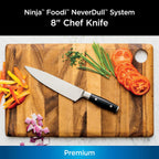 Ninja K30020 Foodi NeverDull System 8-Inch Chef Knife, Premium, German Stainless Steel, Black