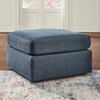 Signature Design by Ashley Modmax Oversized Square Accent Ottoman, Ink Blue | Stain-resistant Next-Gen Nuvella performance fabric, 32 in square footprint, Fits modular sectionals, No assembly required