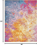 Nourison Home Passion Sunburst 8' x 10' Area-Rug, Modern, Abstract, Easy-Cleaning, Non Shedding, Bed Room, Living Room, Dining Room, Kitchen