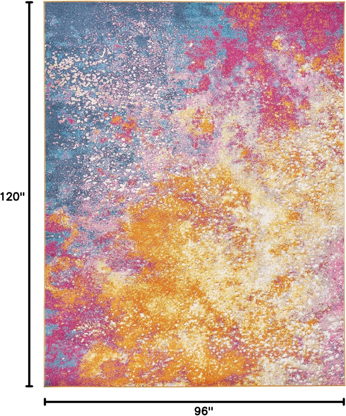 Nourison Home Passion Sunburst 8' x 10' Area-Rug, Modern, Abstract, Easy-Cleaning, Non Shedding, Bed Room, Living Room, Dining Room, Kitchen