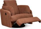 Signature Design by Ashley Modmax Contemporary Swivel Glider Recliner, Manual Reclining Chair for Living Room or Nursery, Next-Gen Nuvella Stain-Resistant Fabric, Hidden Storage, 42" W, Orange