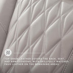Signature Design by Ashley 3-Seat Power Reclining Sofa, Heat, Massage, Gray | Combination of leather and faux leather, Air massage, Heated seats, Drop-down table, Zero gravity, Boyington