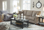 Signature Design by Ashley Renley Tweed Glider Swivel Accent Chair, Ash | Multi-tonal polyester, rayon, and acrylic upholstery, 360-degree rotation for living rooms and home offices
