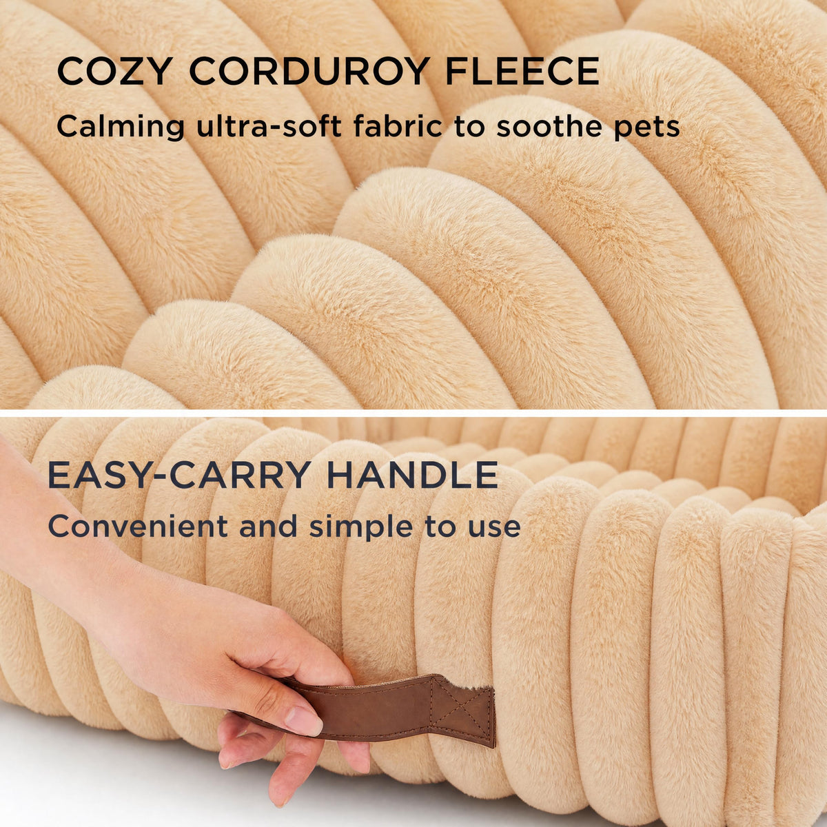 Bedsure ComfyFleece® Cute Dog Beds Large Sized Dog Washable，36in Cream