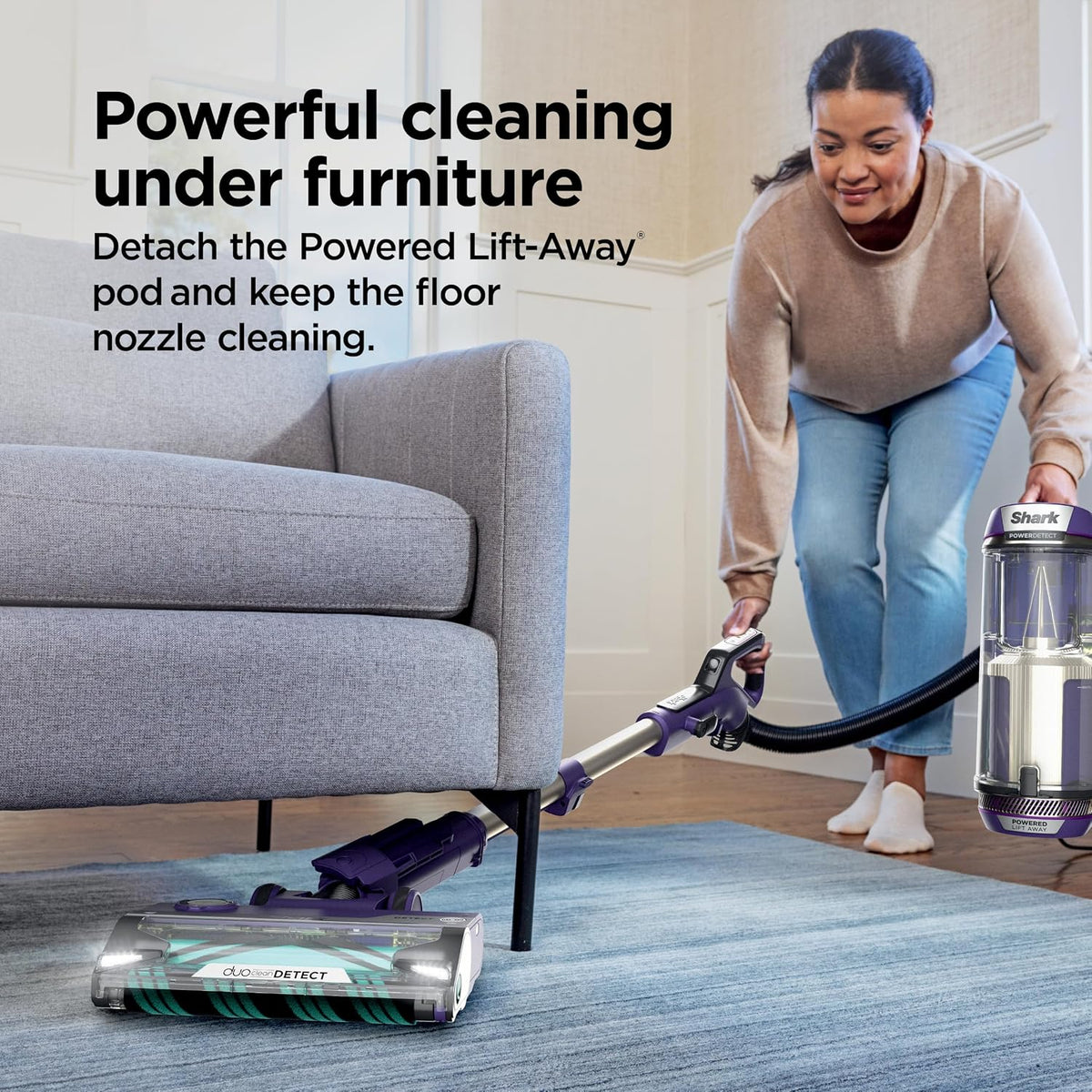 Shark PowerDetect Upright Vacuum, HEPA Filter, Lift-Away, Eggplant, AZ4002