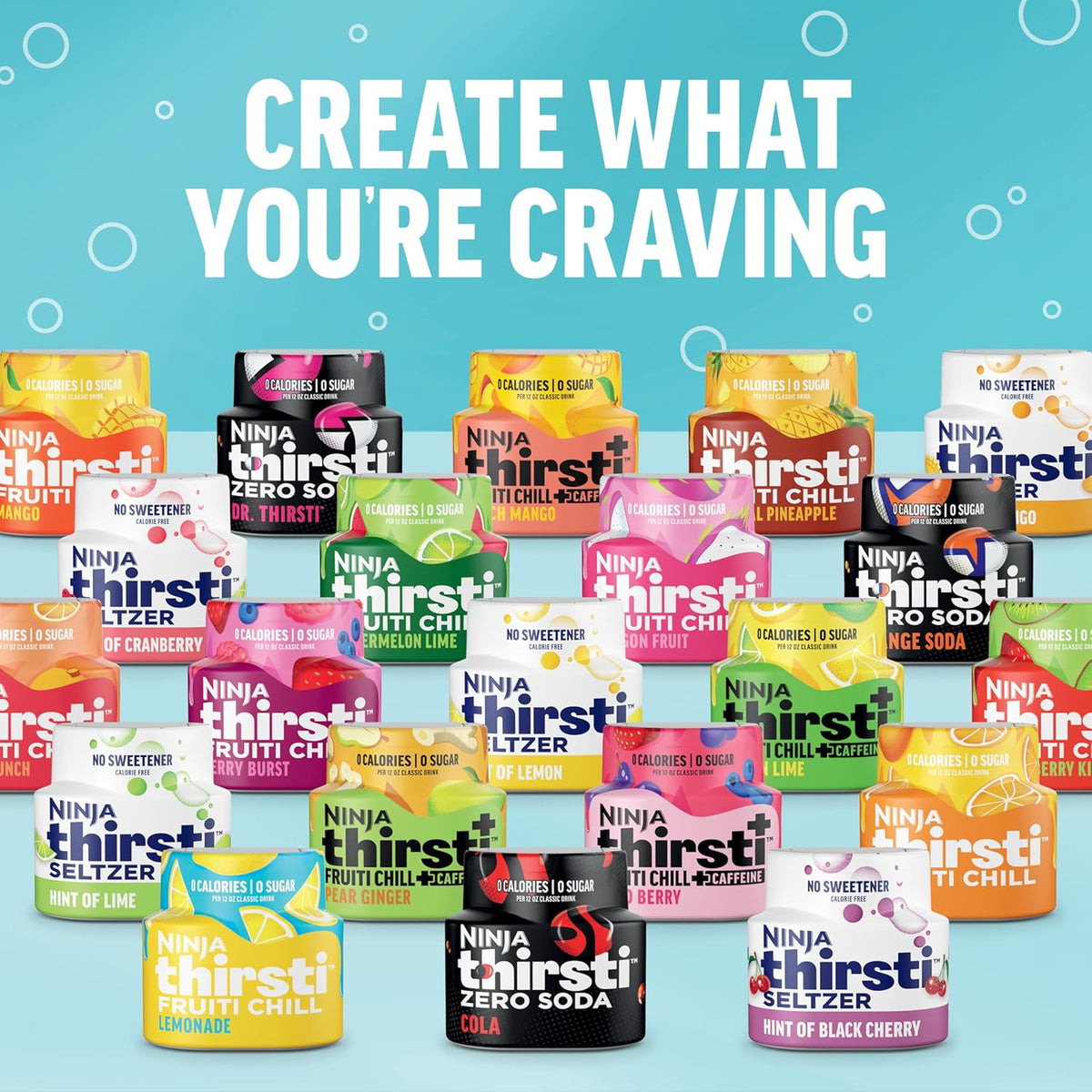 Ninja Thirsti Flavored Water Drops, SELTZER Lemon, Crisp and Refreshing Sparkling Water, Zero Calories, Zero Sugar, Zero Sweeteners, Makes 20, 12oz drinks, 3 Pack, WCFLEMNAM