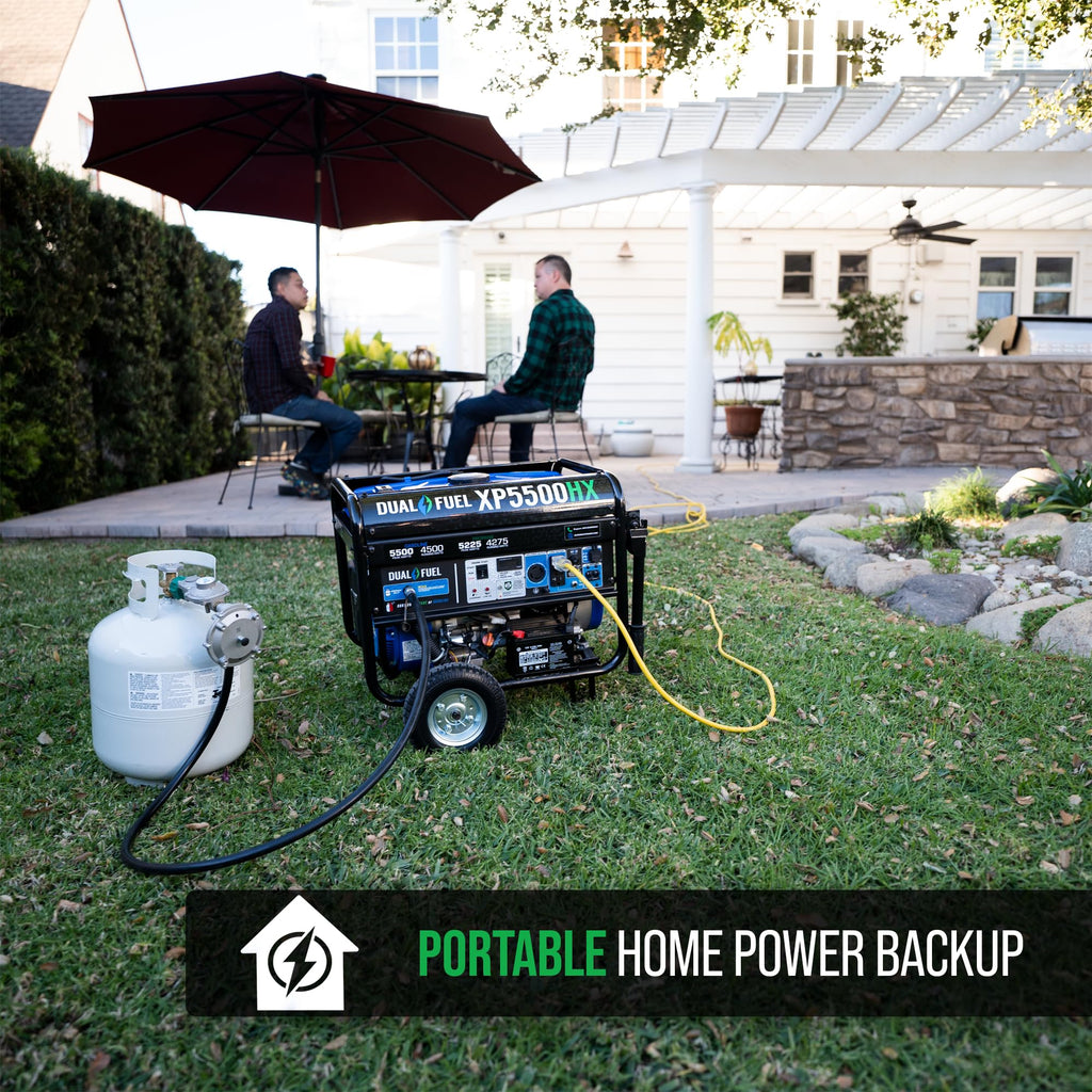 DuroMax XP13000HX 13,000-Watt Dual Fuel Portable Generator - Gas & Propane, Electric Start, Whole Home Power Backup, Transfer Switch Ready, RV & Emergency Ready