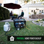 DuroMax XP13000HX 13,000-Watt Dual Fuel Portable Generator - Gas & Propane, Electric Start, Whole Home Power Backup, Transfer Switch Ready, RV & Emergency Ready