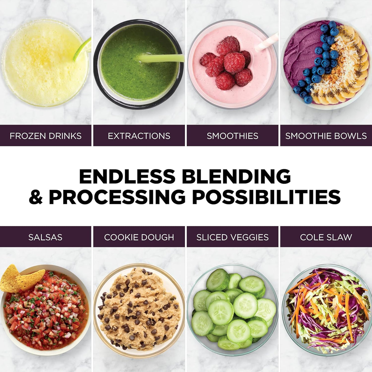 Ninja Kitchen System, BlendSense Tech, 72 oz, 1800PW, Black, TB401 | BlendSense Tech for smoothies, cookie dough, salsa & more. 8-cup processor bowl, 24-oz cup, 1800 peak watts.