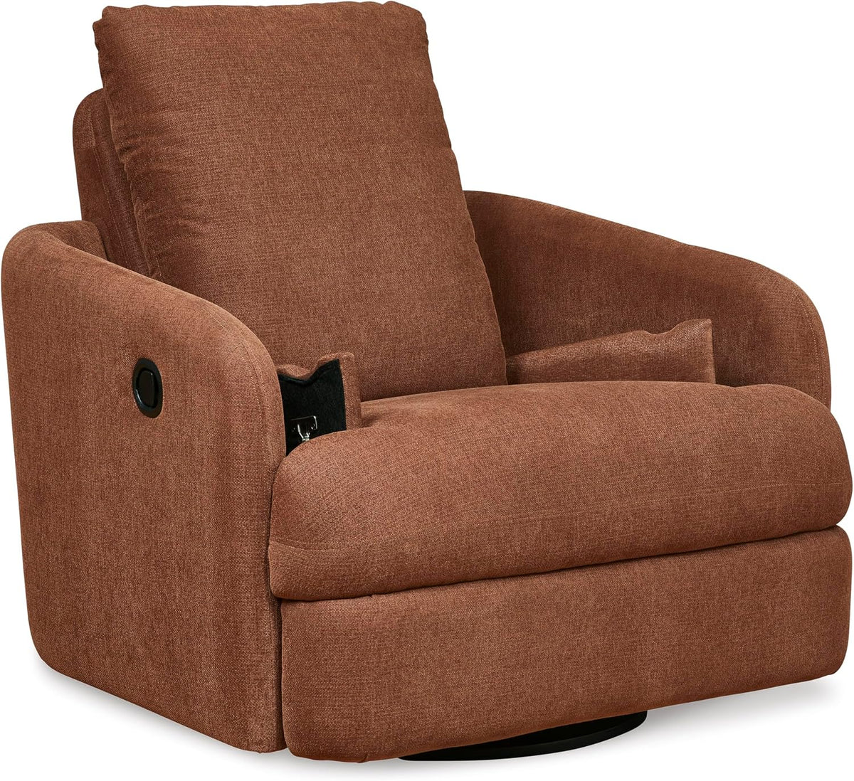Signature Design by Ashley Modmax Contemporary Swivel Glider Recliner, Manual Reclining Chair for Living Room or Nursery, Next-Gen Nuvella Stain-Resistant Fabric, Hidden Storage, 42" W, Orange