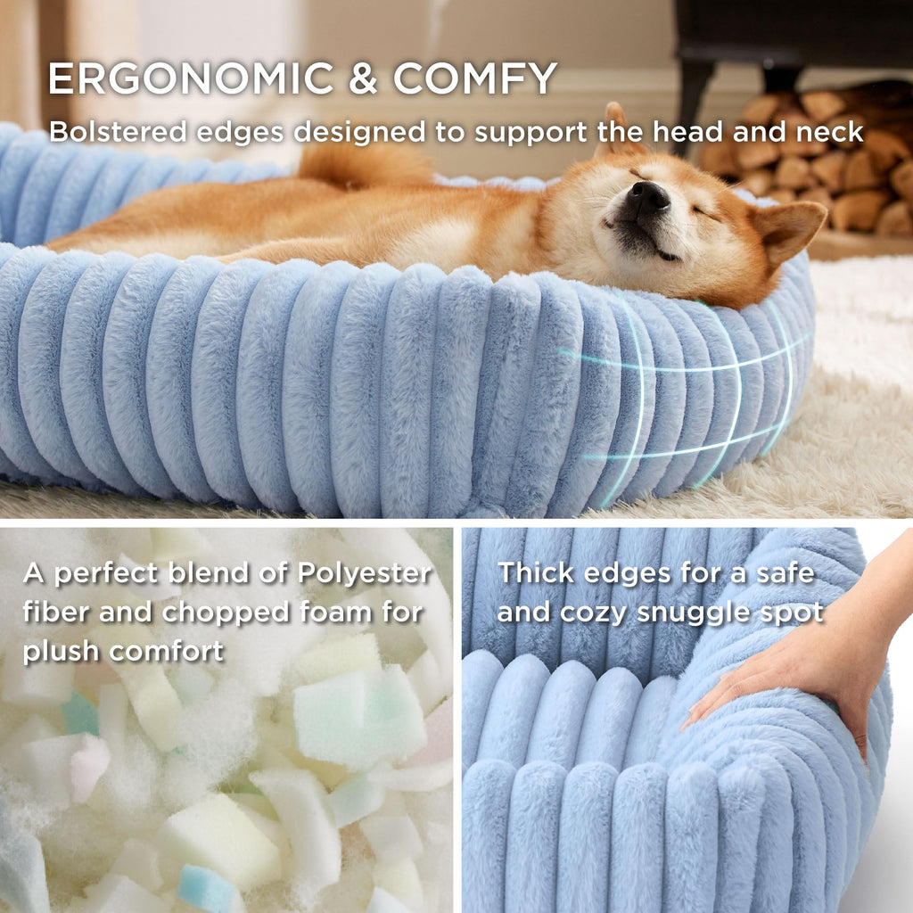 Bedsure ComfyFleece® Cute Dog Beds Large Sized Dog Washable，36in Cream