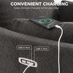 HOMCOM Riser Recliner Chair with Vibration Massage and Heat, Dark Grey