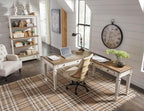 Signature Design by Ashley 60" Farmhouse Home Office Desk, Chipped White