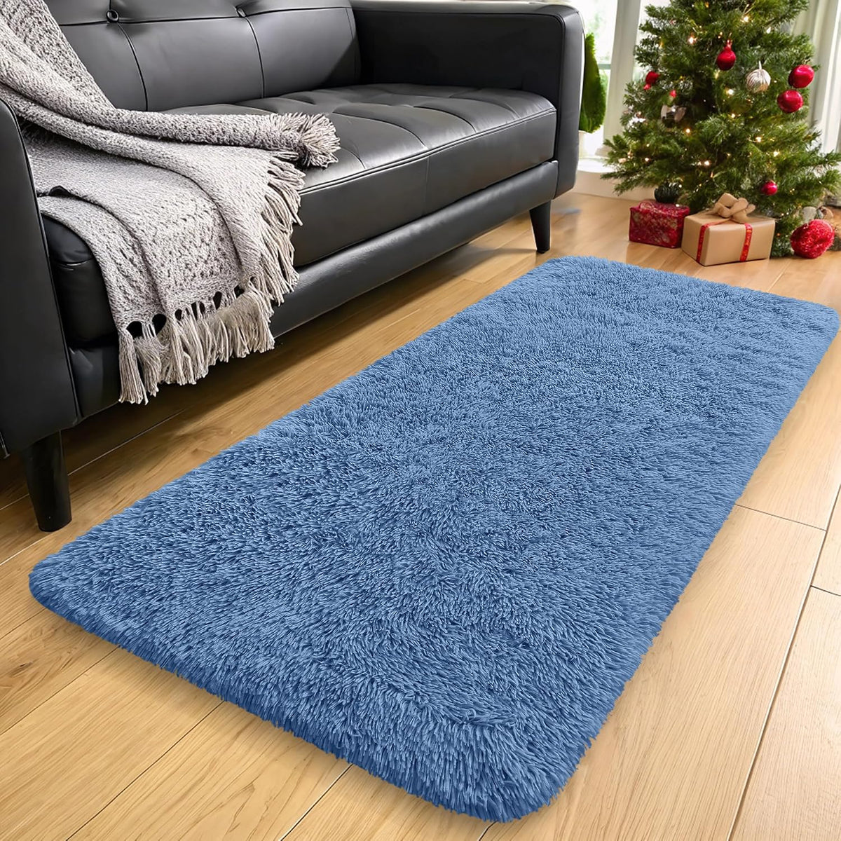 OLANLY Beige Round Rugs for Bedroom - Machine Washable, 4 ft Circle Area Rugs for Living Room, Soft and Fluffy Shaggy Carpet for Teen Girls and Boys, Nursery Rooms, Dorms, Home Decor Aesthetic