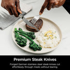 Ninja® Never Dull™ 14-Pc Knife System, Built-in Sharpener, Black, K32014 | Stays razor-sharp 10+ years. German stainless steel blades. A few swipes of the foolproof sharpener restores a superior edge.