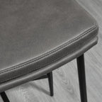 HOMCOM Breakfast Bar Stools Set of 2 Microfibre Upholstered Barstools Grey