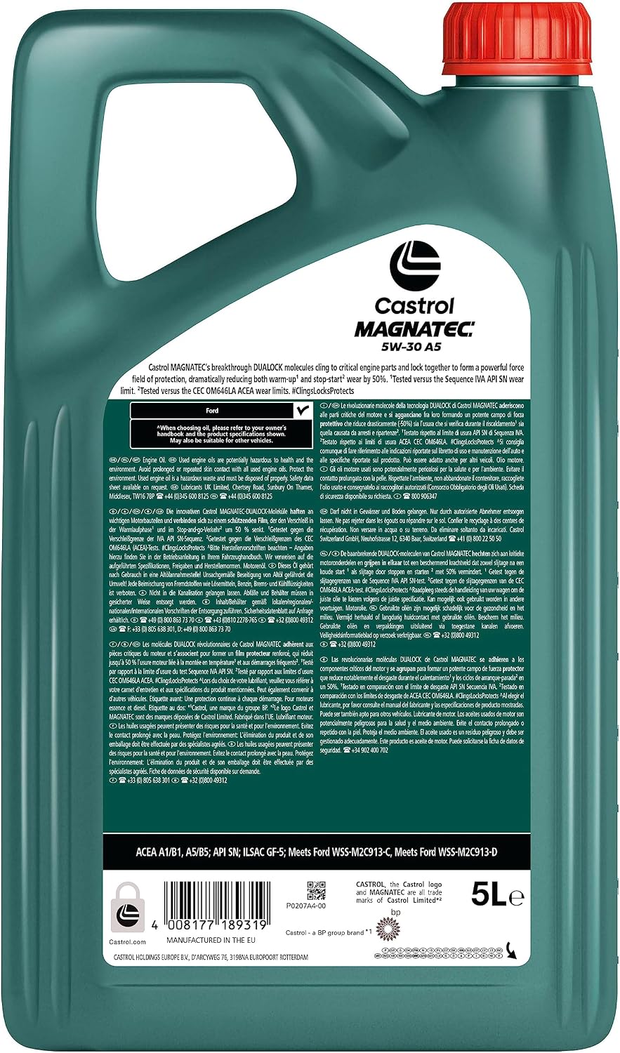 Castrol MAGNATEC 5W-30 A5 Full Synthetic Engine Oil, 5L