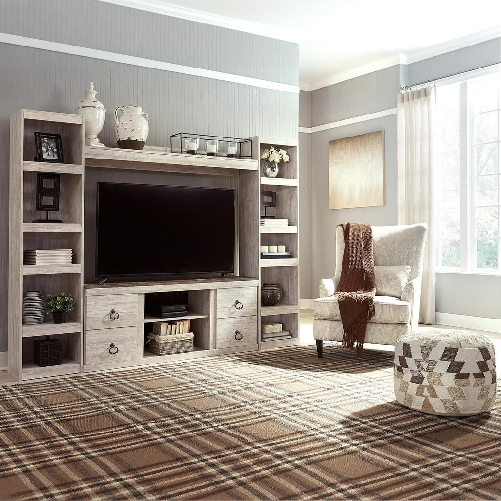 Signature Design by Ashley Willowton 72-Inch Bookcase Pier, Whitewash