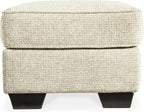 Signature Design by Ashley Rectangular Ottoman, Sandstone Beige | Firmly cushioned 100% polyester chenille fabric, Generous 44-inch scale for coffee table or lounge use, Monaghan Series