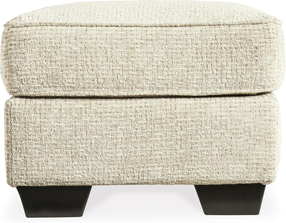 Signature Design by Ashley Rectangular Ottoman, Sandstone Beige | Firmly cushioned 100% polyester chenille fabric, Generous 44-inch scale for coffee table or lounge use, Monaghan Series