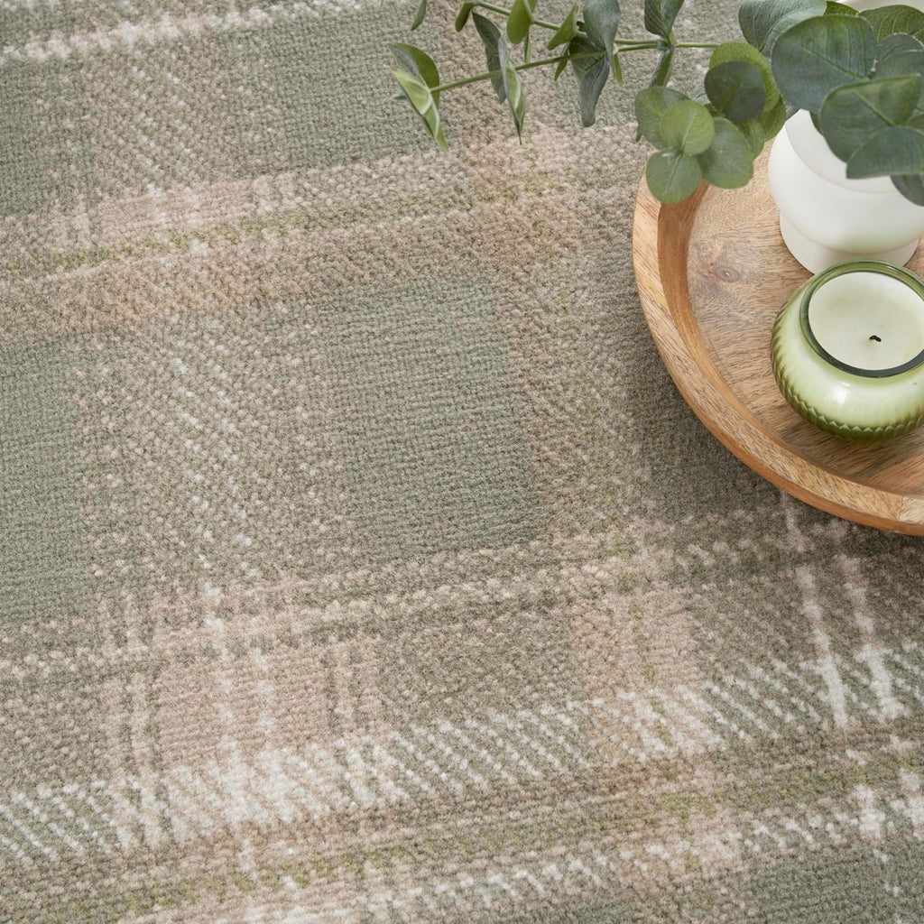 Nourison Home Grafix Olive 7' x 10' Area Rug - Easy Clean, Non Shedding, Bed Room, Living Room, Dining Room, Kitchen (7' x 10')