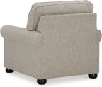 Signature Design by Ashley Gaelon Accent Chair, Dune Beige Chenille Fabric | Soft textured herringbone pattern, Sag-resistant platform foundation for even support, Traditional nailhead trim