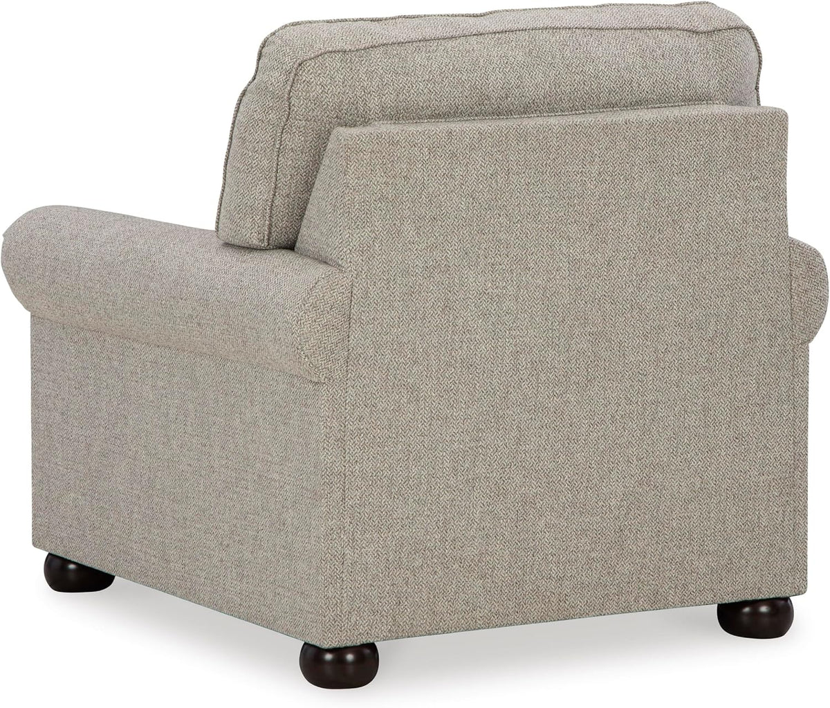 Signature Design by Ashley Gaelon Accent Chair, Dune Beige Chenille Fabric | Soft textured herringbone pattern, Sag-resistant platform foundation for even support, Traditional nailhead trim
