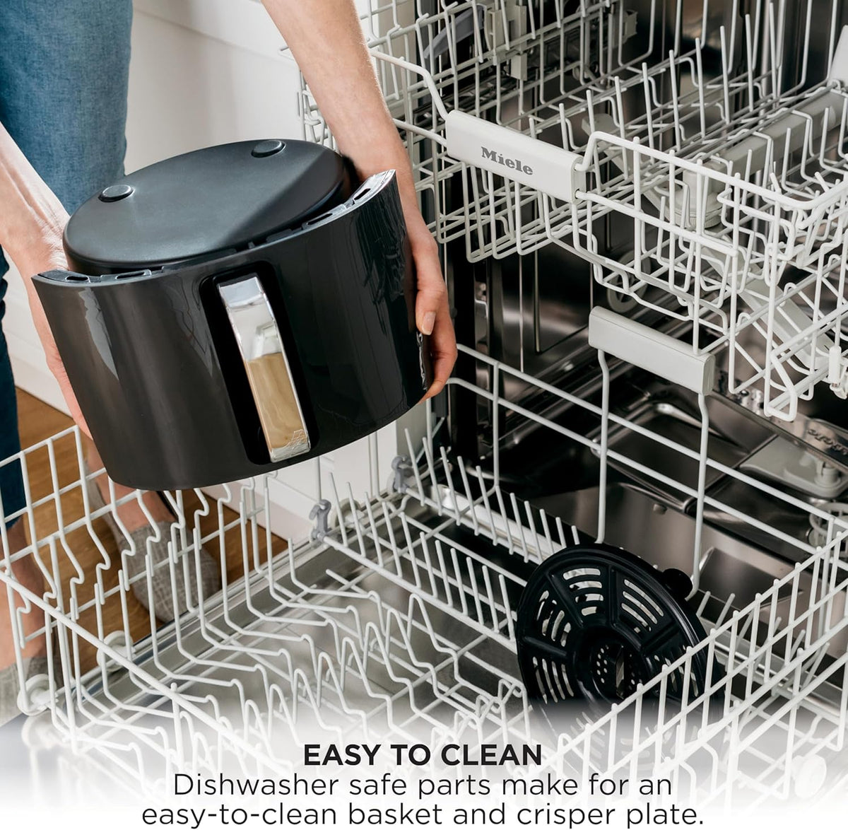 Ninja Air Fryer, 4 Qt Capacity, 4-in-1 Crisp, Roast, Reheat, and Dehydrate, Dishwasher Safe Parts, 105°F-400°F, 1550 Watt, Grey, AF101 | Crisps, roasts, reheats, dehydrates, 1550W, High-gloss finish, Fits 2 lbs fries, Dishwasher-safe