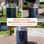 Ninja Fireside360 Fire Pit/Heater, 80,000 BTU, 3 Modes, Rust | Ninja Fireside360 offers flame, heat, or both with up to 80,000 BTUs, hassle-free dial control, and smokeless design