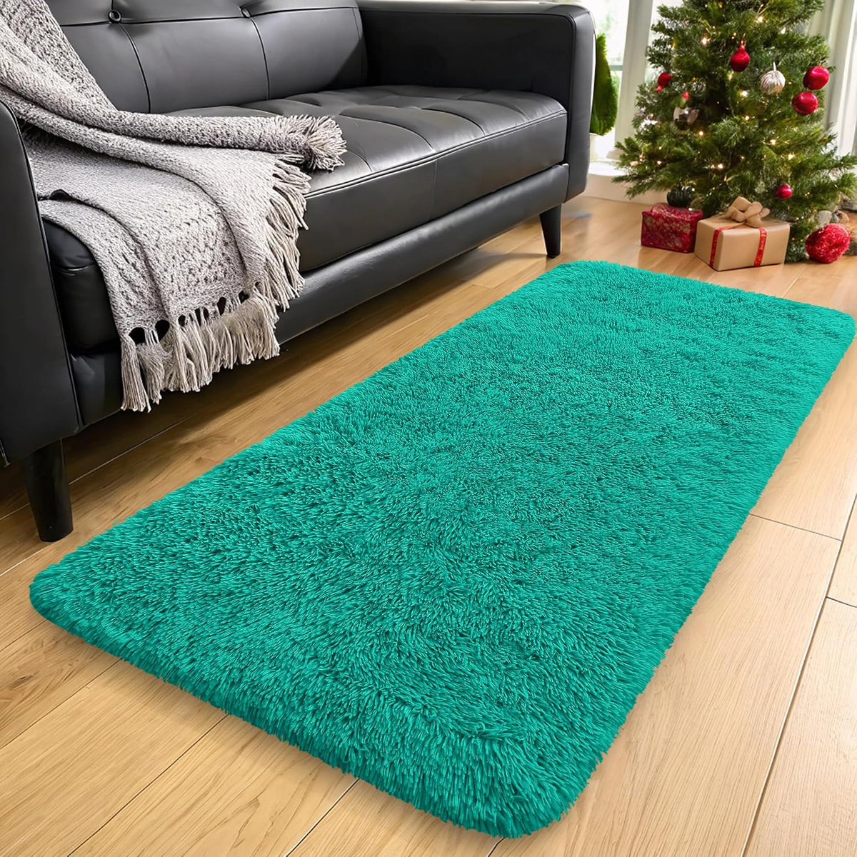 OLANLY Beige Round Rugs for Bedroom - Machine Washable, 4 ft Circle Area Rugs for Living Room, Soft and Fluffy Shaggy Carpet for Teen Girls and Boys, Nursery Rooms, Dorms, Home Decor Aesthetic