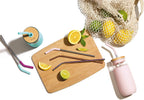 Ello Impact Reusable Stainless Steel Straws with Brush, 4 Pc, June Breeze