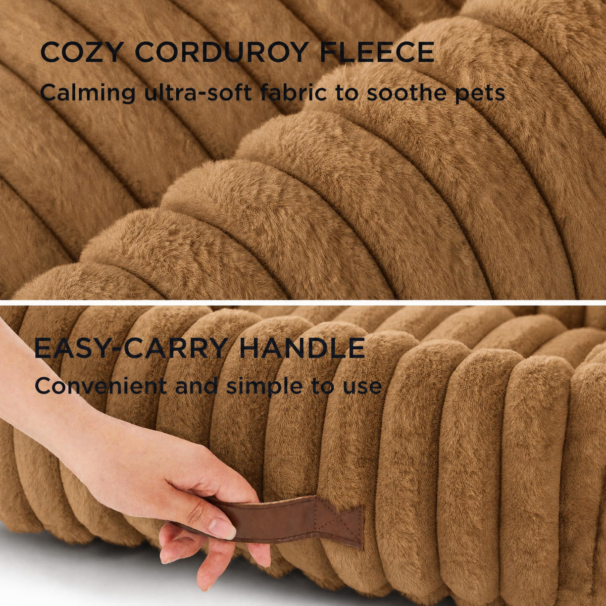 Bedsure ComfyFleece® Cute Dog Beds Large Sized Dog Washable，36in Cream