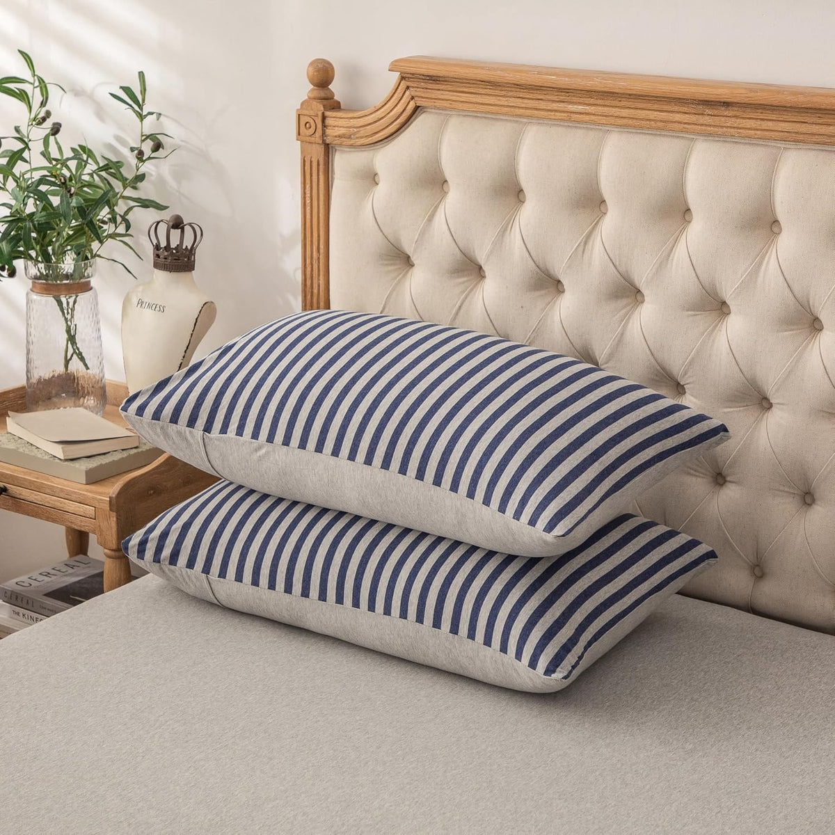 PURE ERA Jersey Knit Pillow Cases Solid Sage Green Standard