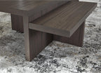 Signature Design by Ashley Zendex Contemporary Table Set with Pedestal Base, Set of 2, Dark Brown