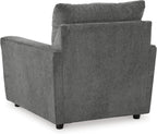 Signature Design by Ashley Stairatt Upholstered Accent Chair, Gravel Gray | 100% polyester fabric, Smooth platform foundation, 38 in width, Attached back and loose seat cushions, Flared arms