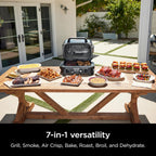 Ninja Woodfire ProConnect Premium XL BBQ Grill, 7-in-1, App Enabled, Blue | 180 sq in of cooking space with app-connected dual thermometers, and real wood-fired flavor