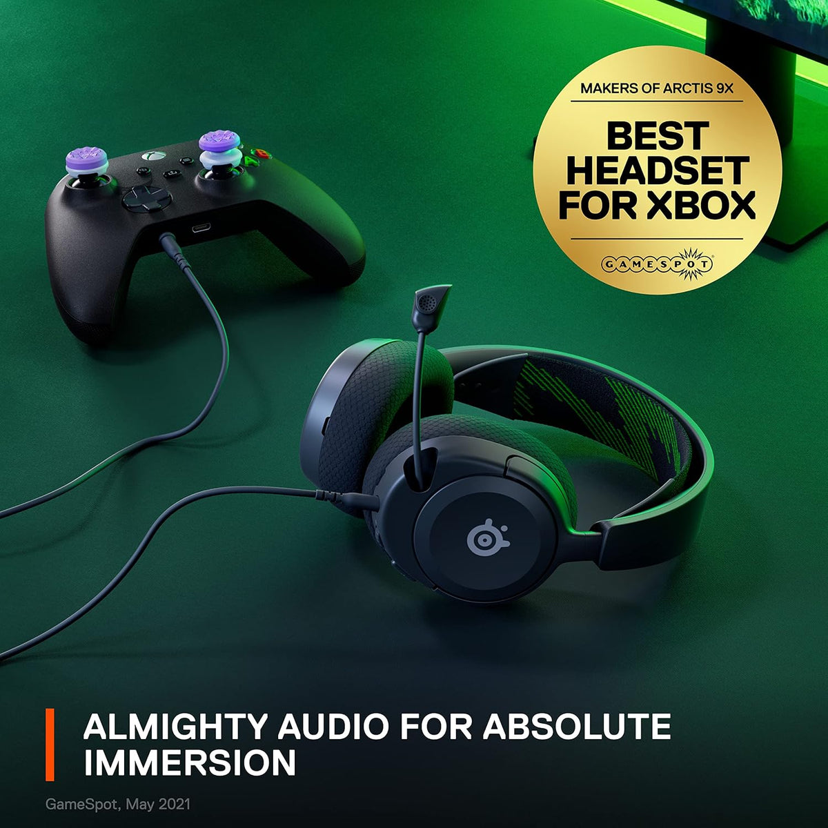 SteelSeries Arctis Nova 1X Xbox Series X/S Gaming Headset - Hi-Fi Drivers - 360° Spatial Audio - AirWeave Memory Foam Ear Cushions - Lightweight - Also compatible with PC, PS5, PS4 - Black