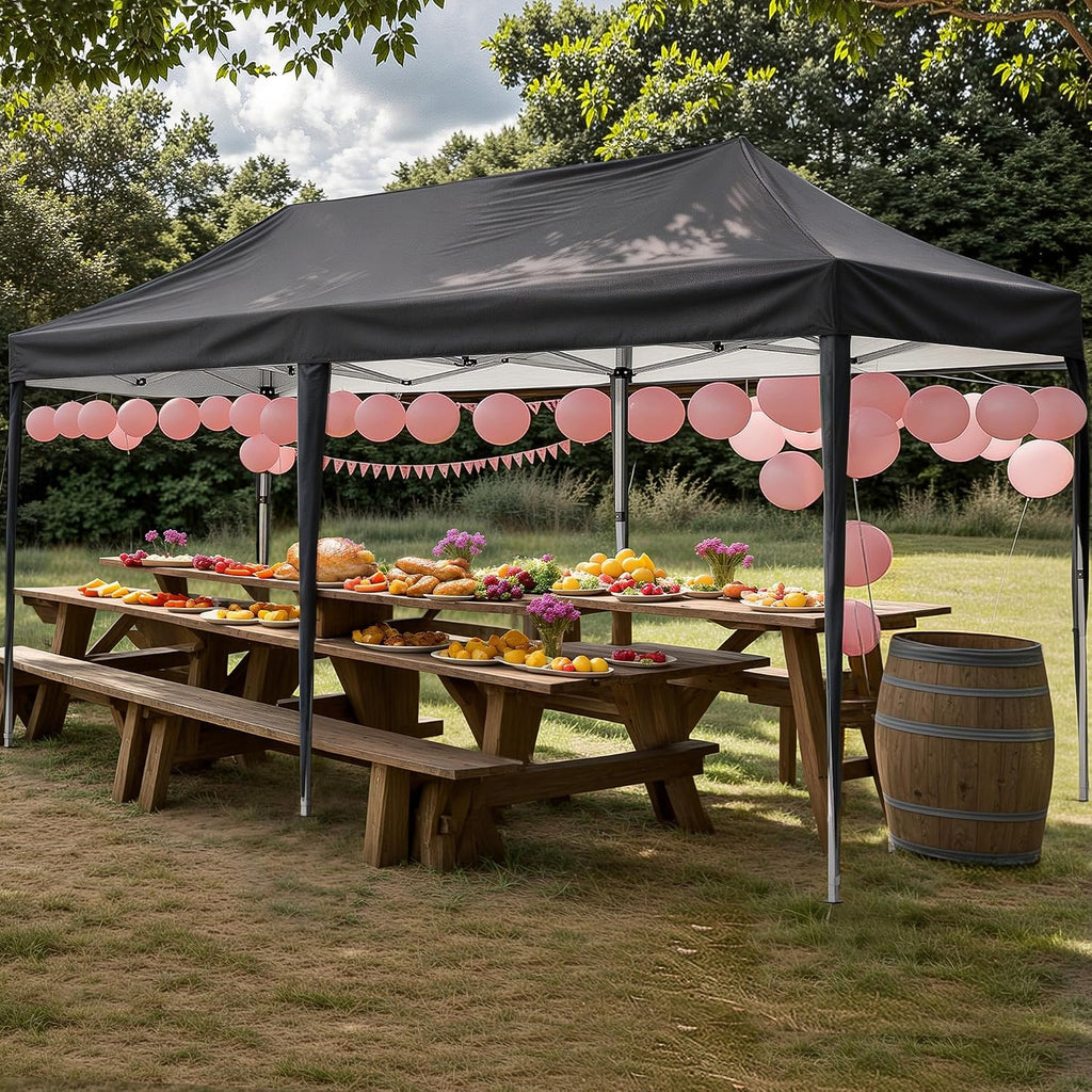 3x6m Pop Up Gazebo with 6 Sidewalls, Heavy Duty Marquee Party Tent, Waterproof & UPF 50+ UV Protection, Easy Setup Folding Canopy for Garden Events, Weddings, Markets & Carport