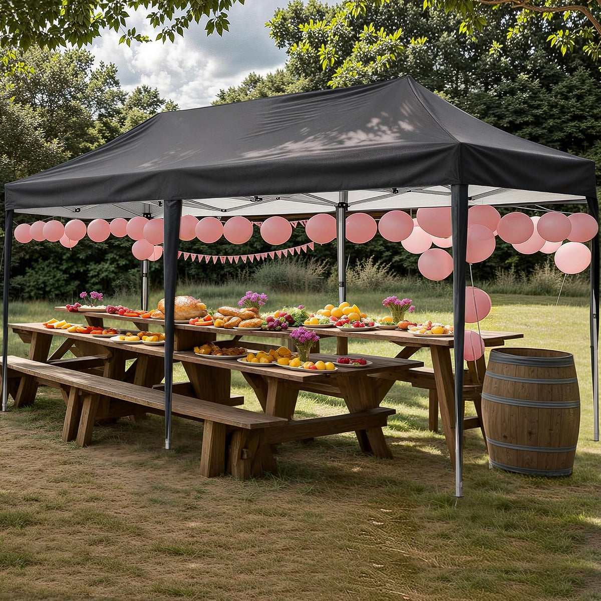 3x6m Pop Up Gazebo with 6 Sidewalls, Heavy Duty Marquee Party Tent, Waterproof & UPF 50+ UV Protection, Easy Setup Folding Canopy for Garden Events, Weddings, Markets & Carport