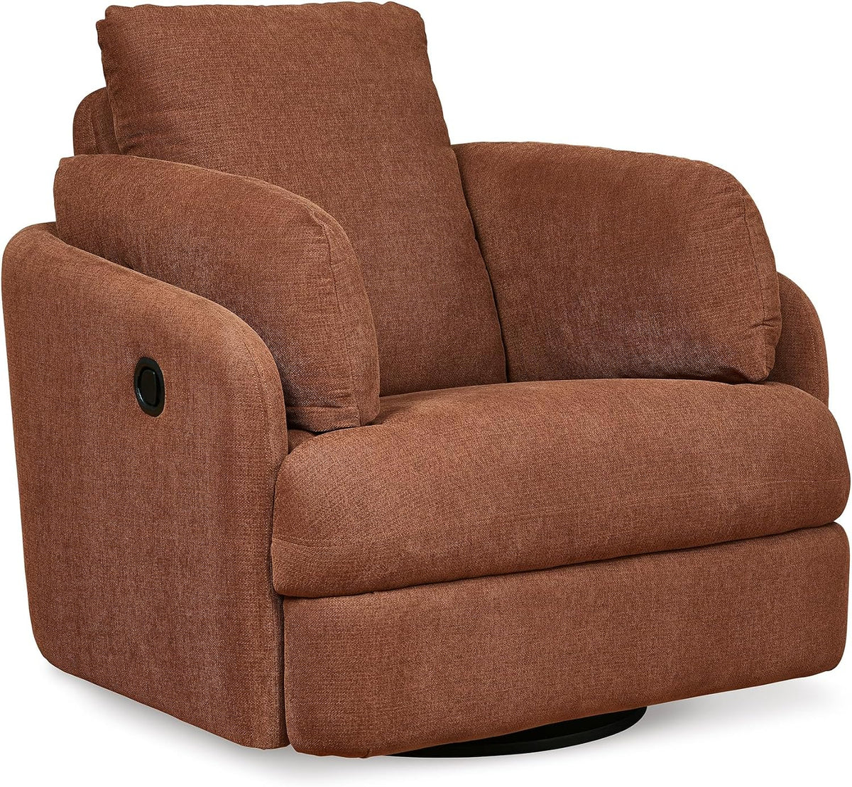 Signature Design by Ashley Modmax Contemporary Swivel Glider Recliner, Manual Reclining Chair for Living Room or Nursery, Next-Gen Nuvella Stain-Resistant Fabric, Hidden Storage, 42" W, Orange