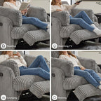 Signature Design by Ashley Tie-Breaker Swivel Glider Recliner, 2 Bolster Pillows, Hidden Storage, Fabric Upholstery, 41.38" W x 40.25" D x 39.75" H, Light Gray