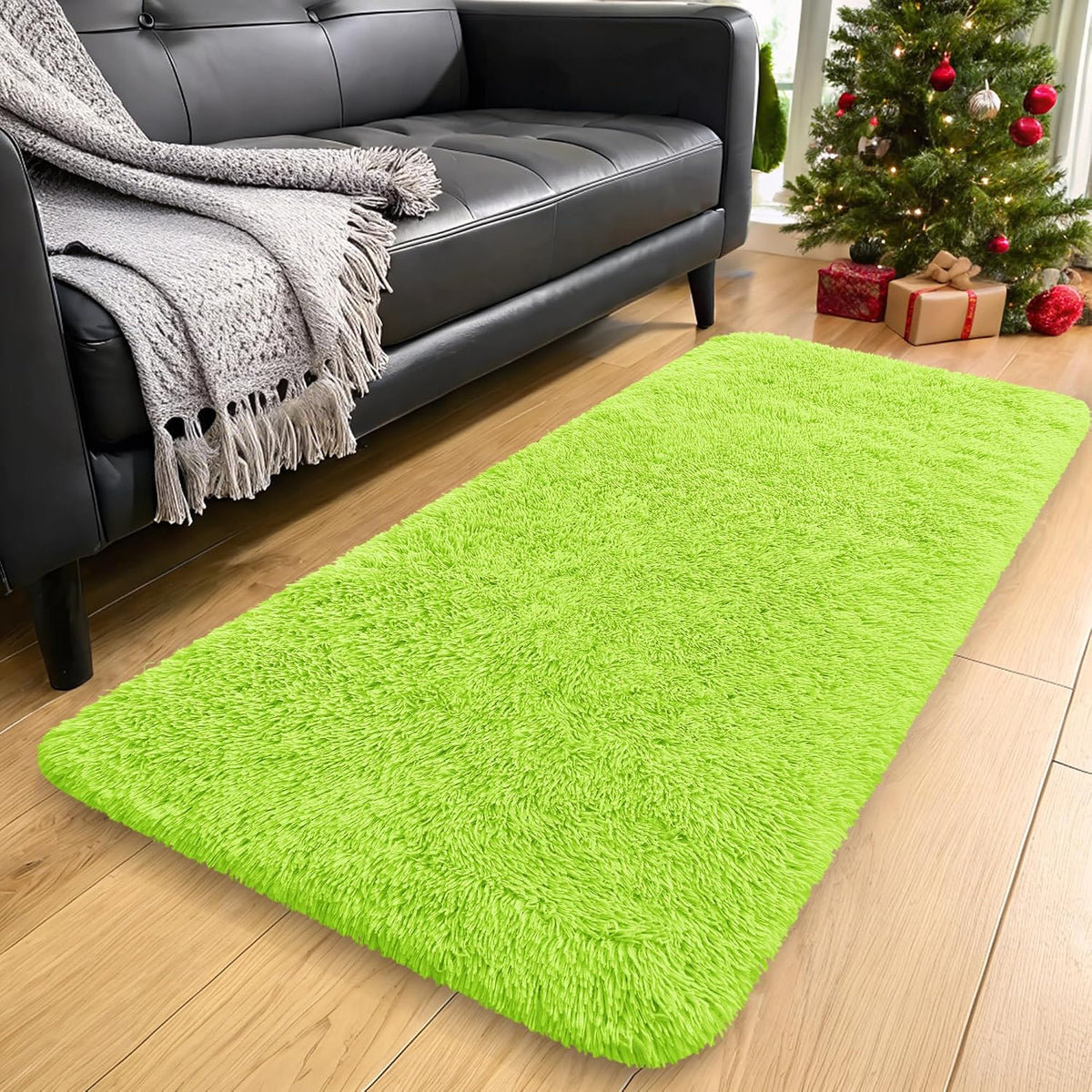 OLANLY Beige Round Rugs for Bedroom - Machine Washable, 4 ft Circle Area Rugs for Living Room, Soft and Fluffy Shaggy Carpet for Teen Girls and Boys, Nursery Rooms, Dorms, Home Decor Aesthetic