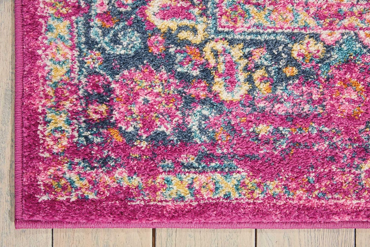 Nourison Home Passion Fuchsia 6'7" x 9'6" Area Rug - Easy Clean, Non Shedding, Bed Room, Living Room, Dining Room, Kitchen (7' x 10')