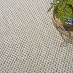 Nourison Home Courtyard 9' x 12' Indoor/Outdoor Serged Edges Area Rug Ivory Silver