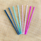 Ello Impact 8 Pack Reusable Plastic Straws, Dishwasher Safe, BPA-Free with Cleaning Brush,Rosewater